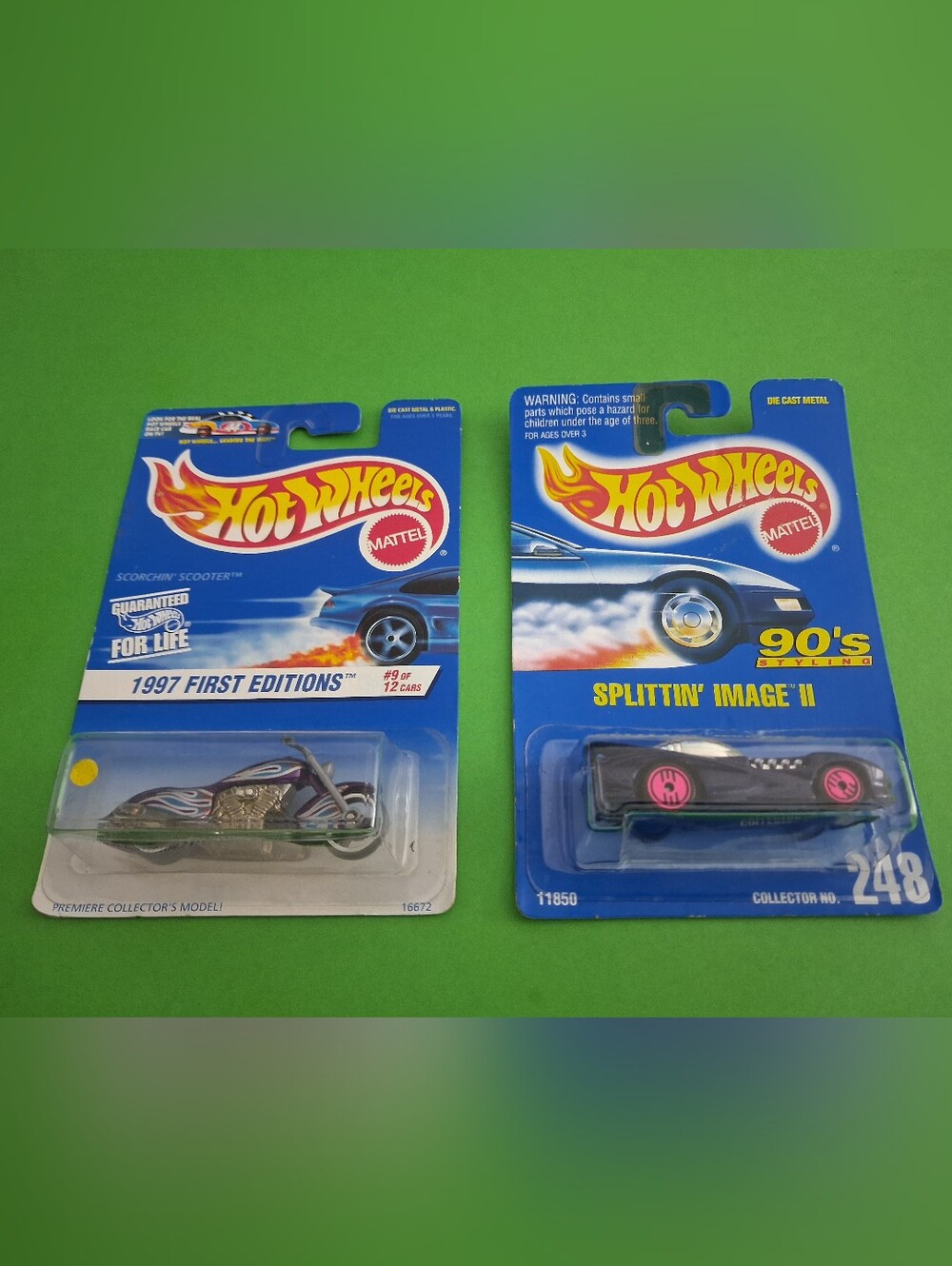 Vintage Hot Wheels Lot – 1997 Scorchin’ Scooter & Splittin’ Image II – Sealed